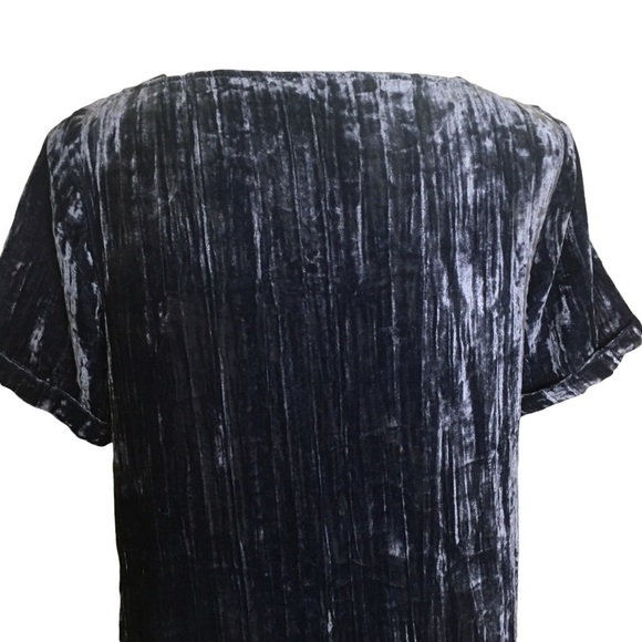 Anthropologie Floreat Blue Crushed Velvet Pocket Dress X- Small - Picture 7 of 8